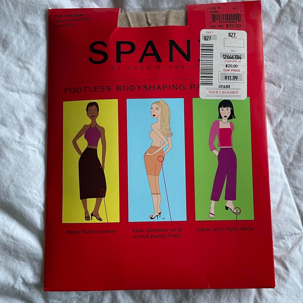 New Spanx footless bodyshaping pantyhose size B